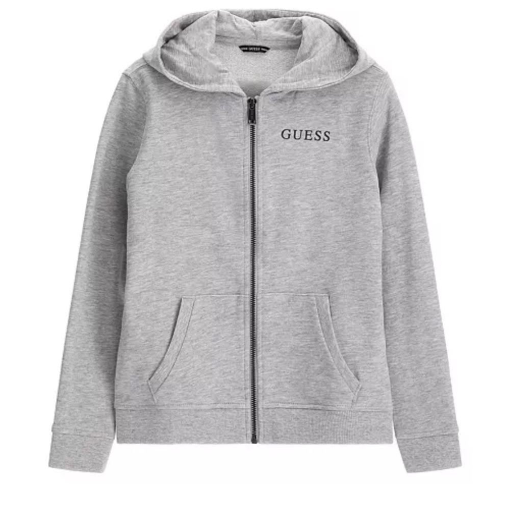 GUESS Big Boys Triangle Logo French Terry Zip Hoodie Guess Kids Hoodies 12, 16
